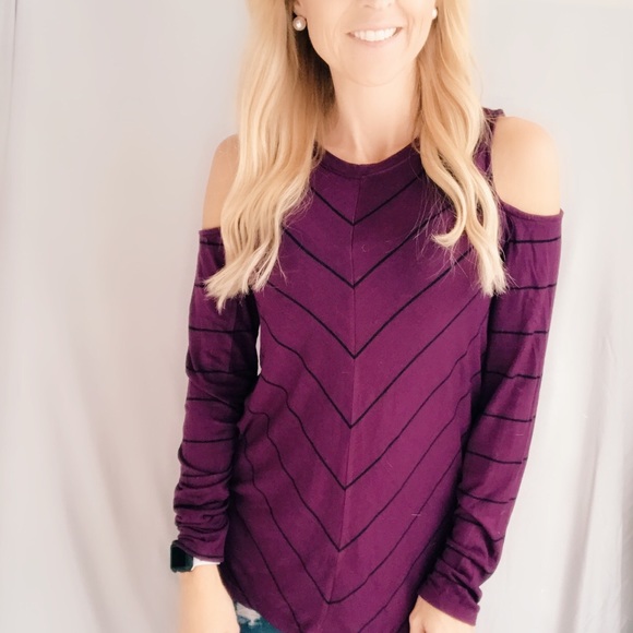 Maurices Tops - Cold shoulder striped soft sexy top